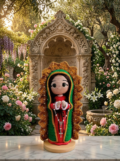 Handmade Virgen de Guadalupe Crochet Doll